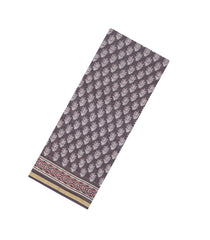 Grey Printed Chanderi Cotton Saree With Floral Motifs-CC1481