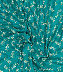 Cyan Printed Art Dola Silk Saree With Zari Border-BL5737