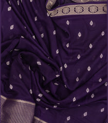 Purple Woven Synthetic Dola Silk Saree With Printed Floral Motifs-BL4716