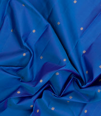 Blue Handloom Kanchipuram Silk Saree With Buttas-KA15243