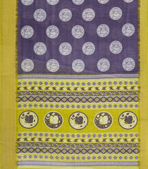 Lilac Printed Synthetic Dola Saree With Zari Stripes & Border-BL5404