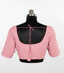 Pink Cotton Hakoba Geometric Blouse-RB5276