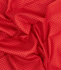 Red Handloom Kanchipuram Silk Saree With Zari Checks-KA16152