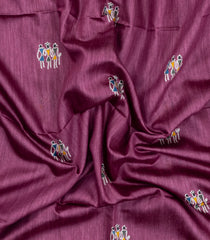 Chesnutt Pink Woven Tussar Silk Saree With Printed Tribal Motifs-TU3577