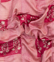 Pink Printed Chanderi Cotton Saree With Zari Border-CC1559