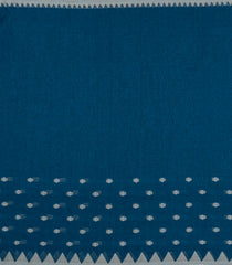 Blue Handloom Bengal Cotton Saree With Kamalam Buttas-BG1798