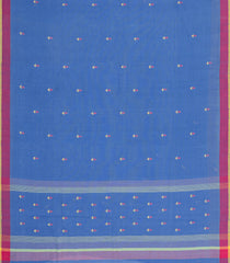 Steel Blue Handloom Uppada Cotton Saree With Buttas-UP0345