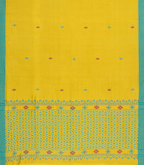 Mustard Woven Tussar Silk Saree With Buttas & Contrast Border-TU3470