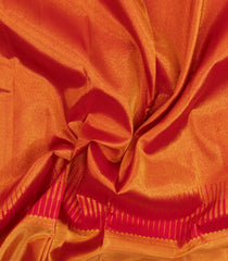 Red Handloom Kanchipuram Silk Saree With Temple Zari Border-KA15324