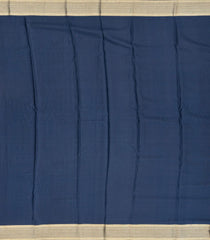 Navy Blue Mysore Crepe Silk Saree With Floral Vine Motifs-MS3123