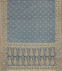 Navy Blue Woven Pure Silk Saree With Floral & Hand Embroidered Motifs-EN1803
