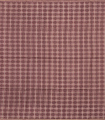 Taupe Printed Synthetic Dupion Saree With Checks & Contrast Border-BL6051