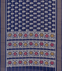 Dark Blue Printed Synthetic Dola Silk Saree With Zari Border-BL5055