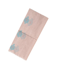 Baby Pink Handloom Silk Cotton Saree Floral Motifs & Contrast Pallu-SC3659