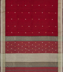 Crimson Handloom Maheswari Silk Cotton Saree With Buttas-SC4166