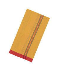 Yellow Handloom Bengal Cotton Saree With Stripes-BG1608