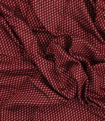 Maroon Printed Chanderi Cotton Saree With Zari Border-BL5485