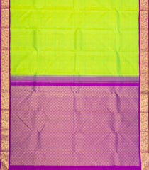 Neon Green Handloom Korvai Kanchipuram Silk Saree With Buttas-KA15887