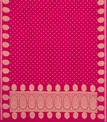 Pink Handloom Banarasi Khaddi Georgette Silk Saree With Floral Motifs-BE1793