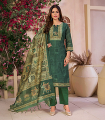 Dark Green Printed Kurta Set: RC5539