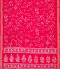 Red Woven Art Dola Silk Saree With Printed Floral Motifs-BL3947