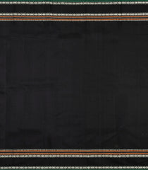 Cream Handloom Korvai Kanchipuram Silk Saree With Black Border-KA16710