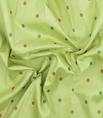 Light Green Handloom Korvai Kanchipuram Silk Saree With Dual Pallu-KA15477