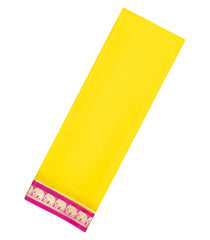 Lemon Yellow Woven Mysore Silk Saree With Contrast Border-MS3741