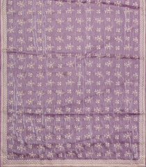 Lavender Woven Tissue Linen Saree With Embroidered Floral Motifs-EN1825