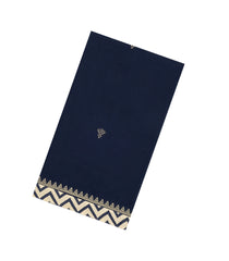 Midnight Blue Woven Chirala Cotton Saree With Printed Border & Pallu-CR1361
