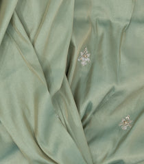 Cardamom Green Woven Synthetic Blended Saree With Embroidered Motifs-EN1995