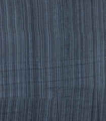 Grey Printed Tussar Silk Saree With Abstract Stripes-TU3762