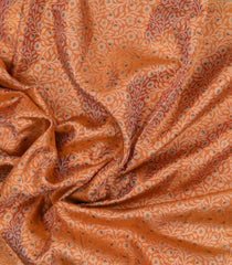 Peach Handloom Kanchipuram Tissue Silk Saree With Meena Floral Motifs-KA13516