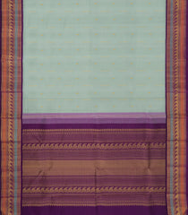Shadow Green Handloom Korvai Kanchipuram Silk Saree With Zari Buttas-KA16704