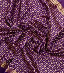 Purple Handloom Kanchipuram Silk Saree With Checks & Buttas-KA15662