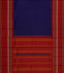 Violet Handloom Kanchipuram Silk Saree With Contrast Temple Border-KA15159