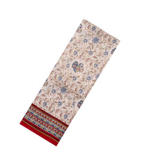 White Woven Pure Silk Saree With Printed Bird Motifs-TU3213