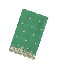 Aquamarine Woven Synthetic Blended Saree With Embroidered Floral Motifs-EN1989