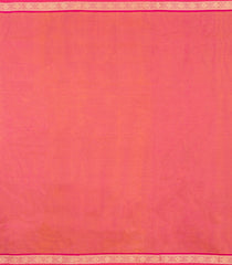 Peach Handloom 9 Yards Silk Cotton Saree With Contrast Border-SC4689