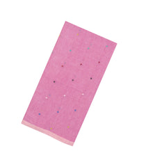 Bubblegum Pink Handloom Bengal Cotton Saree With Meena Coin Buttas-BG1758