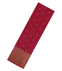 Crimson Woven Tussar Silk Saree With Floral Buttas-TU3578