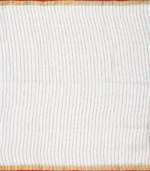White Handloom Tussar Silk Saree With Printed Floral Pallu-TU2875
