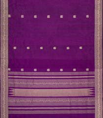 Purple Handloom Silk Cotton Saree With Buttas-SC4435