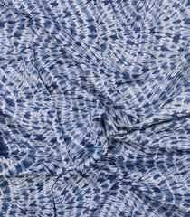 Indigo Printed Chanderi Cotton Saree With Zari Border-CC1496