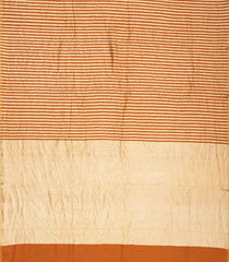 Rust Woven Banarasi Khadi Georgette Silk Saree With Stripes-BE1505