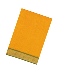 Yellow Handloom 9 Yards Silk Cotton Saree With Contrast Border-SC4450