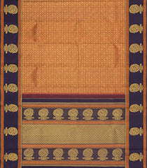 Rust Handloom Kanchipuram Silk Saree With Annam Motifs-KA15639