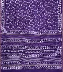 Purple Printed Chanderi Cotton Saree With Floral Motifs-CC1771