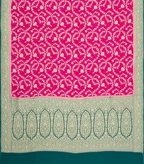 Pink Handloom Banarasi Khaddi Georgette Silk Saree With Contrast Border-BE1817