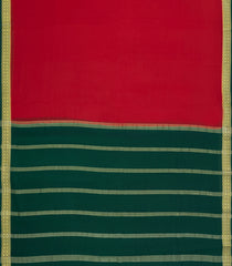 Crimson Woven Mysore Silk Saree With Contrast Zari Border-MS3331